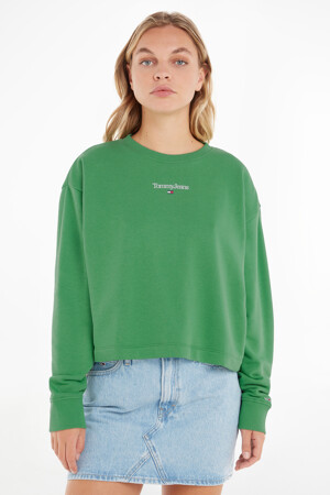 Dames - Tommy Jeans - Sweater - groen - Hoodies & Sweaters - groen