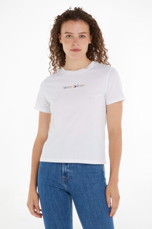 Dames - Tommy Jeans - T-shirt - wit - HILFIGER DENIM - wit