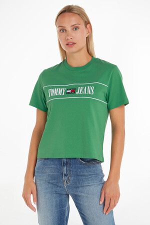 Femmes - TOMMY JEANS - T-shirt - vert - Promotions - GROEN