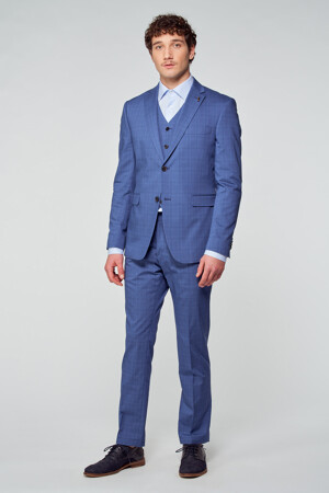 Hommes - Le Fabuleux Marcel de Bruxelles - Pantalon costume - bleu - Pantalons - BLAUW