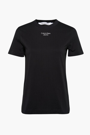 Dames - Calvin Klein - T-shirt - zwart - T-shirts & topjes - ZWART
