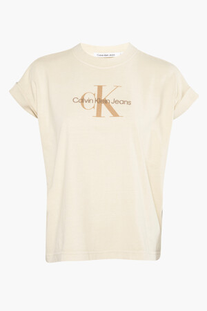 Dames - Calvin Klein - T-shirt - beige - Calvin Klein - BEIGE
