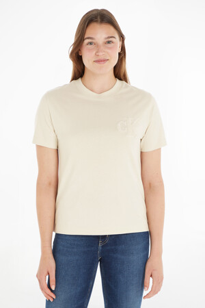 Femmes - Calvin Klein - T-shirt - ecru - Calvin Klein - ECRU