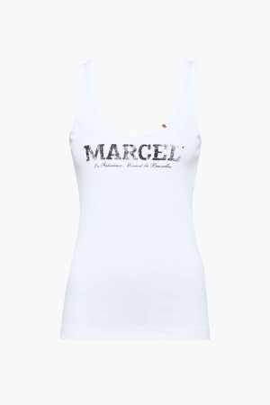Dames - Le Fabuleux Marcel de Bruxelles - Tanktop - wit -  - WIT