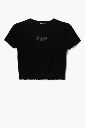 Dames - TALLY WEIJL - T-shirt - zwart - T-shirts & topjes - ZWART