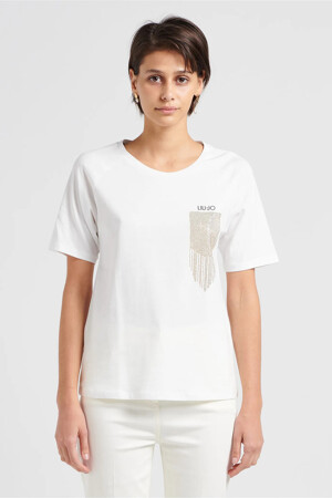 Femmes - Liu Jo - T-shirt - beige - L’association du noir et blanc, un indémodable  - beige