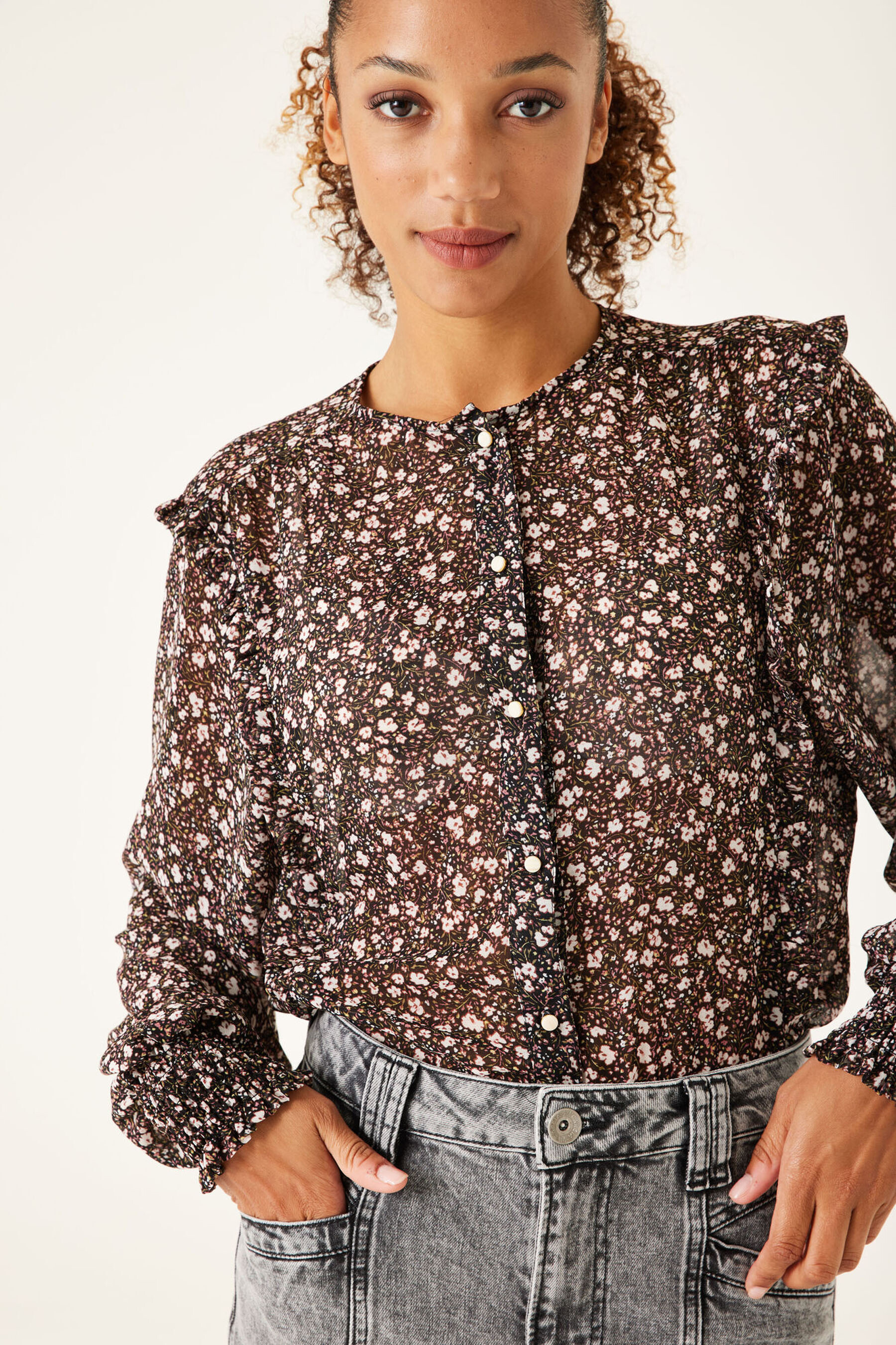 Warehouse Empi\u00e8cement de blouses motif abstrait Mode Blouses Empiècements de blouses 