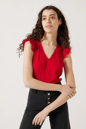 Femmes - Naf Naf - XENT179A_G0HZ ROUGE PHAR - T-shirts & Tops - rouge